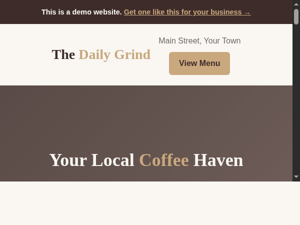 Coffee shop website demo